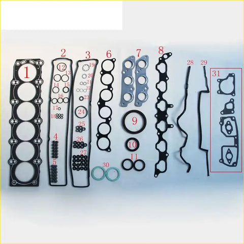Black rubber gasket set with numbered parts for toyota crown saloon 3.0 4wd 2jz full engine assembly