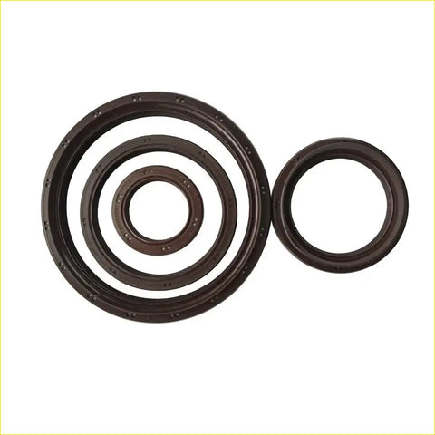 Set of dark brown rubber crankshaft oil seals in varying sizes for toyota hilux 4 runner land cruiser 1kz te engines