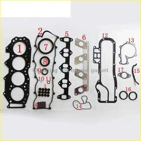 Black rubber engine gasket set with metallic parts and sealing rings for ford ranger asia ozeania and mazda b-serie valve cover