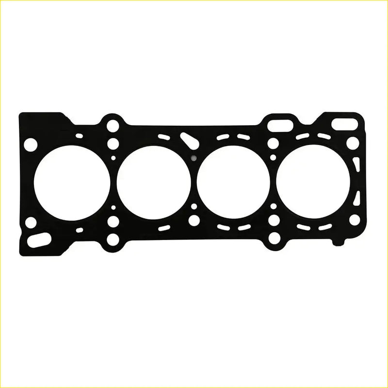 Black metal cylinder head gasket with four circular openings and bolt holes for ford probe ii or mazda mx-6 gasket pro
