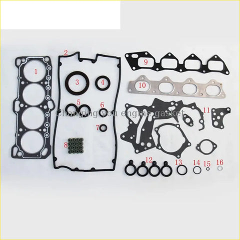 Black rubber engine gasket set with silver valve cover gaskets and seals for gasket pro hyundai sonata iii and santamo 2.0 i