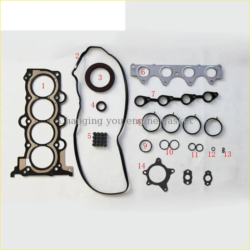 Black rubber gasket set with metallic parts and circular seals for Hyundai i30 cw1.6 coupe and Elantra saloon full set