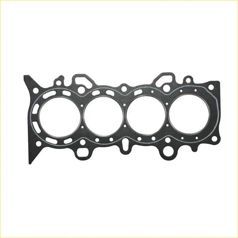 Black engine head gasket with four circular openings and tabs for gasket pro honda civic vii hatchback 1.4 i d17a8