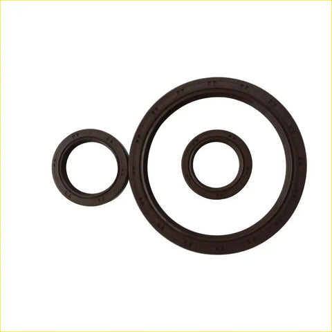Dark brown rubber crankshaft oil seal gaskets with embossed markings for hyundai trajet 2.0 crdi d4ea 3pcs pack