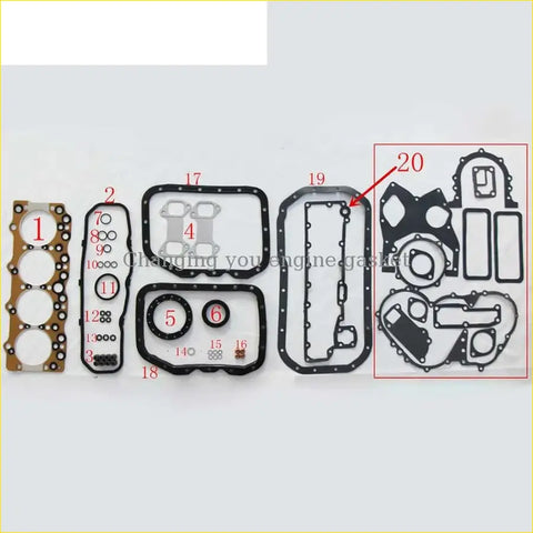 Black rubber engine gaskets with metallic and plastic parts for gasket pro isuzu elf 250 350 nkr 3.7l 4be1 4be1n metal 5 use