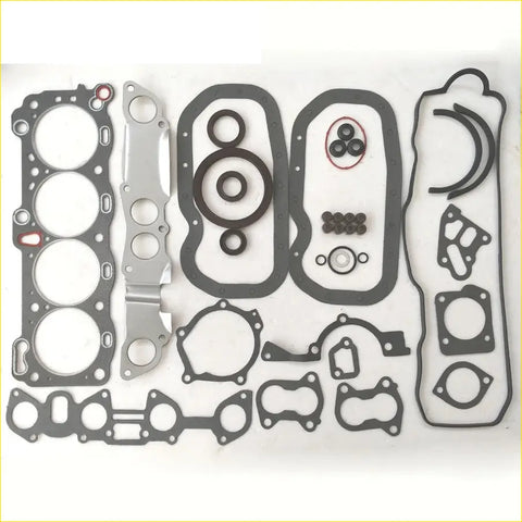 Black rubber gasket set with metallic parts and red-ringed seals for gasket pro isuzu pickup trooper 26 4ze1 full set