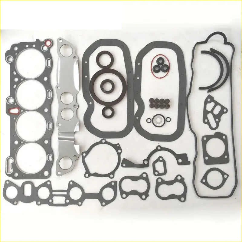 Black rubber gasket set with metallic parts and red-ringed seals for gasket pro isuzu pickup trooper 26 4ze1 full set