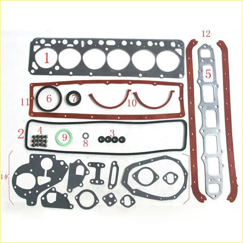 Black and red rubber gasket set for gasket pro kit for Toyota Landcruiser and Bandeirante 4.2L 2F engines