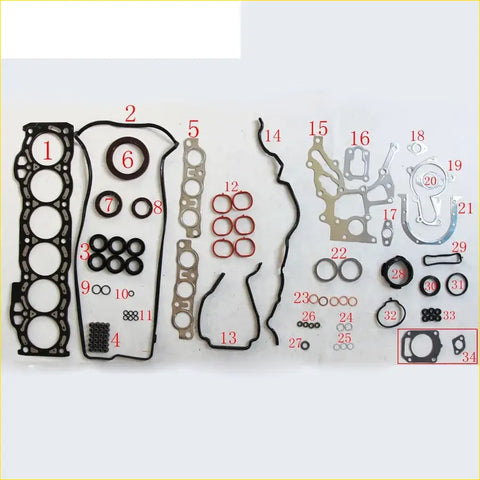 Black rubber gasket set with stainless steel seals and metal parts for lexus is toyota altezza 2.0l 1gfe full set