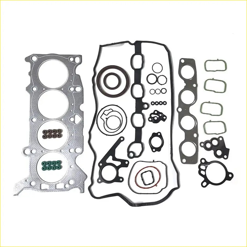 Silver metallic engine head gasket set with black rubber and green valve stem seals for mazda 6 cx-5 2.5