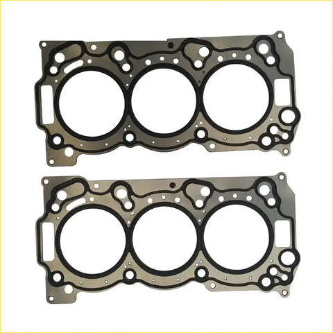 Silver metallic metal cylinder head gasket set with black rubber seals for mitsubishi outlander ii 3.0 4wd