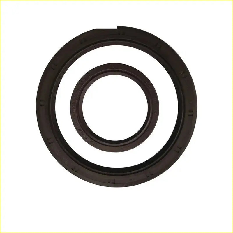 Black rubber oil seal with concentric circles for nissan altima 25l crankshaft by gasket pro