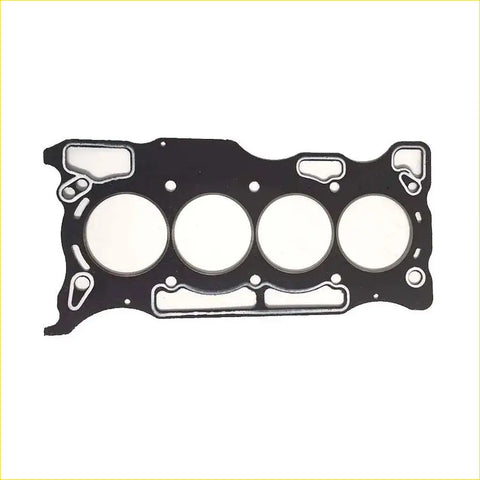 Black cylinder head gasket with four circular openings and precise cutouts for nissan micra tiida versa 1.6 hr16de