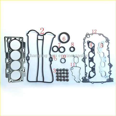 Black rubber engine gasket set with metal seals for gasket pro s4ph lotus l3 proton gen-2 1.6l full set pw892037