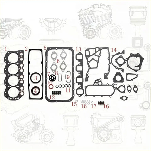 Black rubber gasket set for ford maverick nissan terrano d 2.7 engine head gasket full repair kit