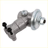 Silver metallic brake master cylinder with hexagonal bolt and black fasteners for redmax bcz260s gear box