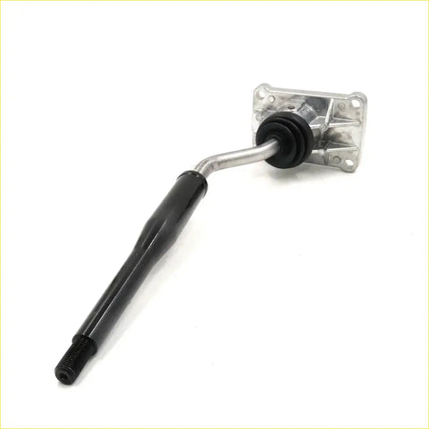 Black and silver gear shift housing with rubber boot for toyota hilux ln192 4runner m/t, shown from back side