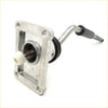 Silver aluminum gear shift housing with white plastic knob and black rubber boot for toyota hilux ln61 rn65 yn61v 83-88