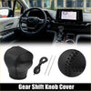 Black leather gear shift knob cover with stitched detailing and sewing kit for toyota sienna 2021-2022