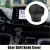 Black leather gear shift knob cover with stitched detailing for toyota sienna 2021-2022 back side view