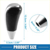 Black and silver tone gear shift knob with textured leather grip for toyota land cruiser 2016-2021