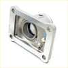 Silver metallic gear shift lever housing for Toyota Hilux 2005-2016 with rectangular flange and blue internal seal ring