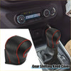 Black leather gear shifting knob cover with red stitching for toyota zwr95w 2022 faux leather trim