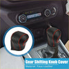 Black faux leather gear shifting knob cover with red stitching for toyota zwr95w 2022 trim