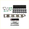 Genuine manifold and turbo gasket and stud kit for mitsubishi triton mq with black bolts green seals and silver flanges