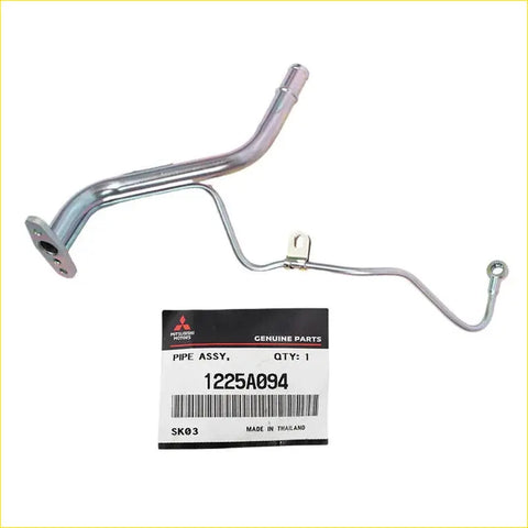 Shiny chrome metal turbo charger oil feed and return pipe with flanged loop for mitsubishi pajero 4m41 genuine part