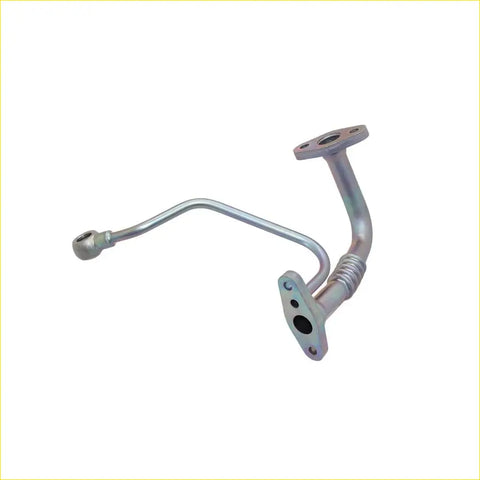Silver metal turbo charger oil feed and return pipe with flanged ends and flexible section for toyota hilux 1kd-ftv