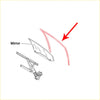Red-painted curved windshield wiper blade with mechanical linkage for glass run channel seal on mitsubishi colt triton