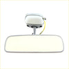 Gray plastic rearview mirror for toyota hilux 1972-1978 with rectangular reflective surface and top light housing visible