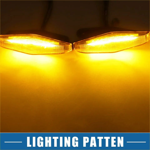 A pair of amber diamond shaped grill led turn signal lights with clear ridged plastic lens for toyota 4runner trd pro