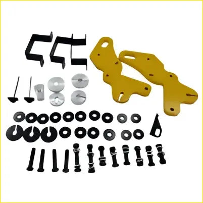 Yellow metal brackets and black hardware for h/d recovery tow points fit for mitsubishi triton mq mr 4wd 2015-on