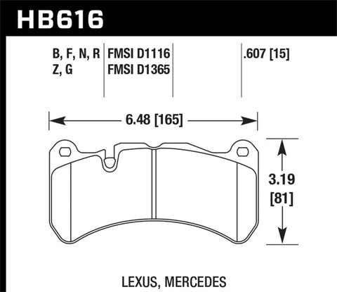 Hawk Performance HB616F.607 Hawk 08-09 Lexus IS-F | Kren Offroad NZ