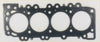 Black engine head gasket with four circular openings and textured reinforced design for nissan navara d22 2001–2005