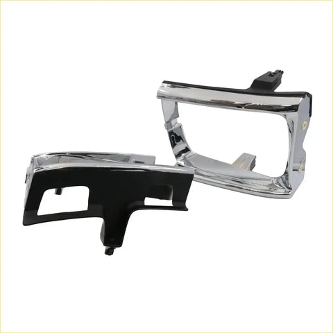 Chrome and black plastic headlight bezel trim set for toyota hilux 2wd 1987-1997 front light door replacement