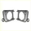 Gray plastic head light door set for toyota hilux 2wd with clear grid lens and bundled wiring shown from back side