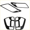Black carbon fiber style headlight and grille trim covers for nissan navara np300 2015 2020 automotive styling