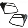 Black plastic side mirror covers with sleek angular design and mounting brackets for isuzu d max 2012 2016 matte black
