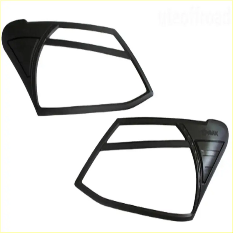 Black plastic side mirror covers with sleek angular design and mounting brackets for isuzu d max 2012 2016 matte black