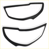 Black plastic headlight covers for Mazda BT 50 2021 plus showing back side of trim pieces for automotive use