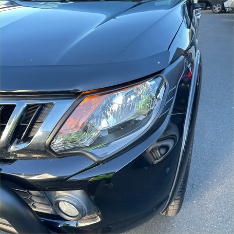 Black nissan suv headlight with chrome accents and clear lens for matte black headlight covers mitsubishi triton 2015-2018