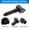 Black plastic headlight washer nozzle with gray connector housing for toyota land cruiser 2016-2019 backside view