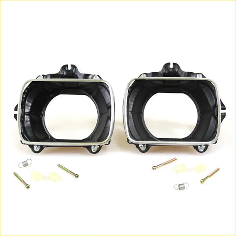 Black and chrome motorcycle headlight housing assemblies with matching mounts for toyota 4runner hilux 1988-1995