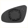 Black plastic heated mirror glass backing plate with circular mounting ring for Toyota c-hr 2017-2023 shown from back side