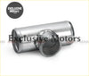 High flow 50mm bov blow off valve with shiny chrome stainless steel exhaust manifold and polished cylindrical t-pipe flange