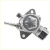Silver metallic high pressure fuel pump valve with transparent cover and threaded fittings for Infiniti qx60 and Nissan Pathfinder