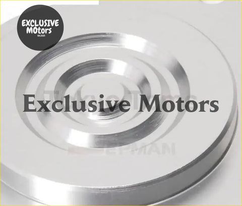 High quality shiny silver metallic circular auto turbo bypass valve blanking plate with concentric rings for mitsubishi